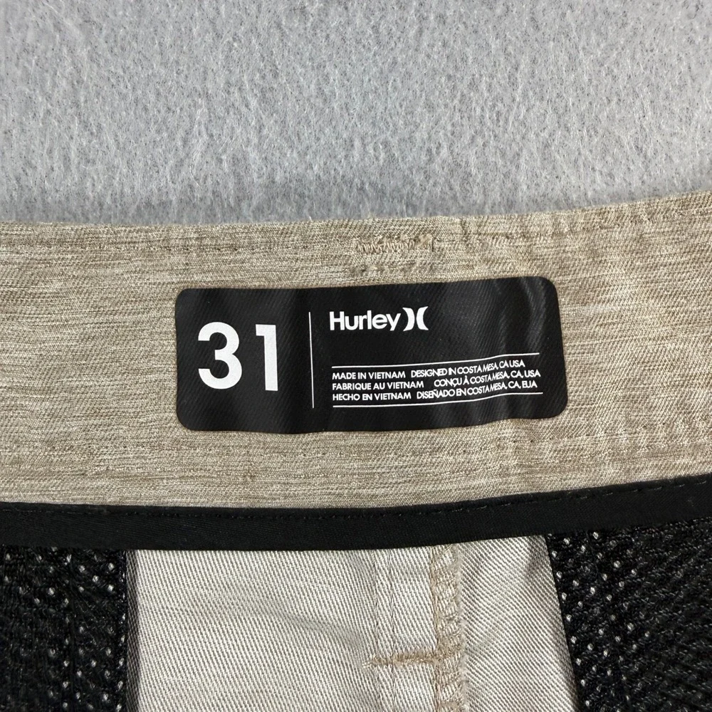 Hurley Nike Dri-Fit Hybrid Walk Shorts Mens 31 Khaki Chino Golf Performance